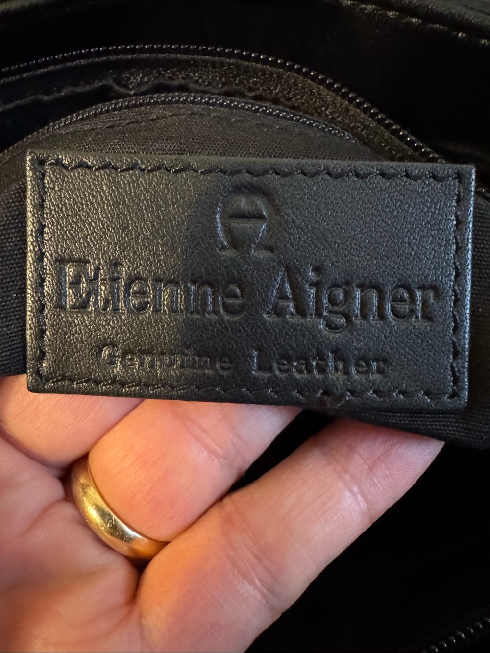 Etienne Aigner Vintage Black Leather Crossbody Bag with Gold Accent - Picture 8 of 8